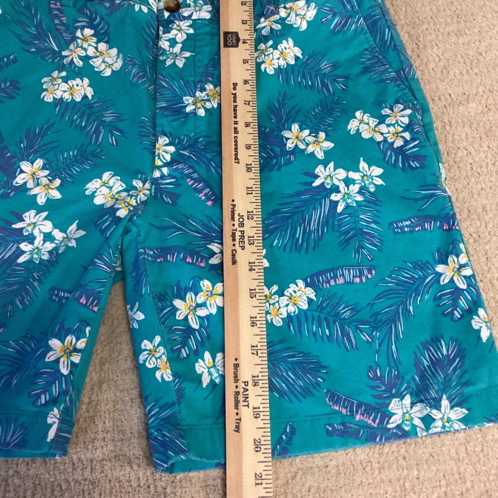 Vineyard Vines Mens Breaker Shorts Size 38 Teal Blue Tropical Floral Palm Print - Picture 6 of 7